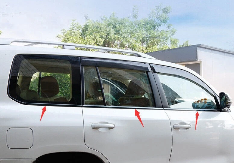 6X Black Stainless Trim Window Molding Lower Strip For Toyota Land Cruiser 08-21 Foto 2 de 4