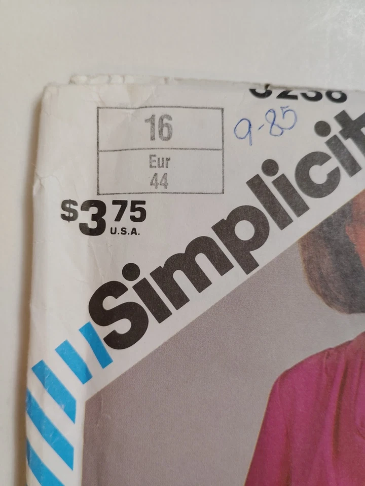 Simplicity 6238 Top Cowl Drape Sewing Pattern Ladies 16 UC Pullover Tank Long - Image 2 of 4