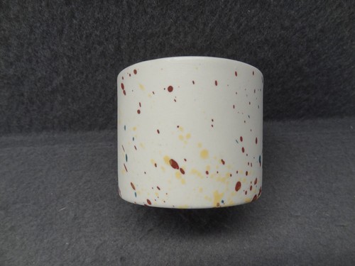 Brian Giniewski Luxe 2 1/4" Small Cup Splatter Speckled Cylinder Vase Drippy Pot - Picture 6 of 10