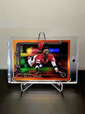 ELLY DE LA CRUZ 2025 Topps Series 1 ⚾️ #150 ORANGE HOLO FOIL SSP #d/25🔥REDS🔥