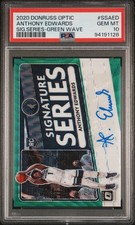 2020 Donruss Optic Anthony Edwards Signature Series Green wave PSA 10 POP 7
