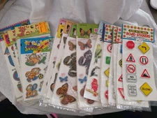 LOT OF 20 Vintage 80's Puffy Stickers  Happy Sticker, Glow In The Dark,  Etc New