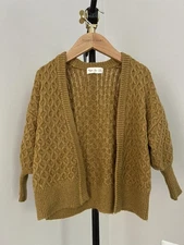 Rylee + Cru Gretel Open Front Cardigan, Honeycomb Knit Pattern