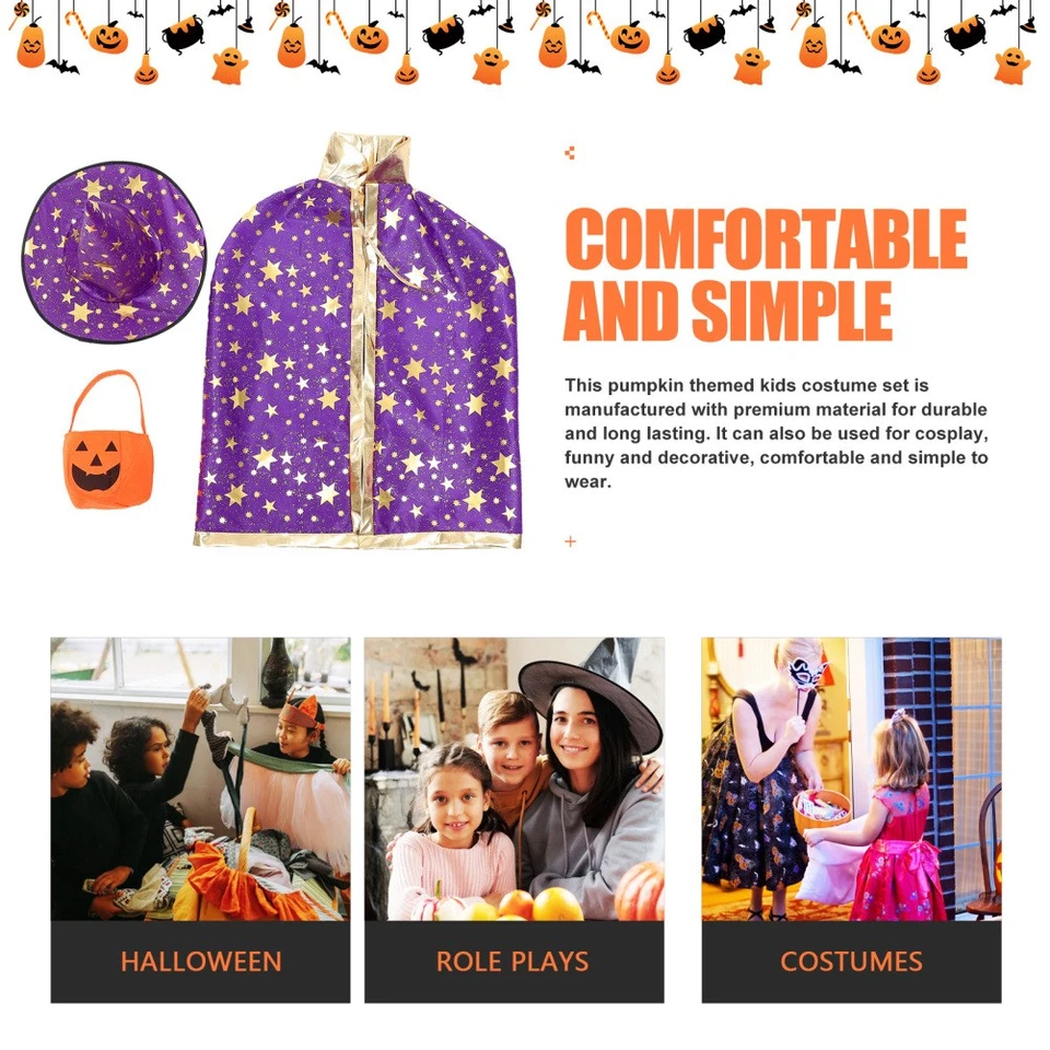 1 Комплект творческий тыквы корзина детей Хэллоуин плащ творческий маскарад шляпа - Изображение 2 из 4