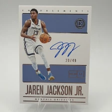 2019-20 Panini Encased Endorsements Jaren Jackson Jr. On Card Auto EN-JJJ 20/49