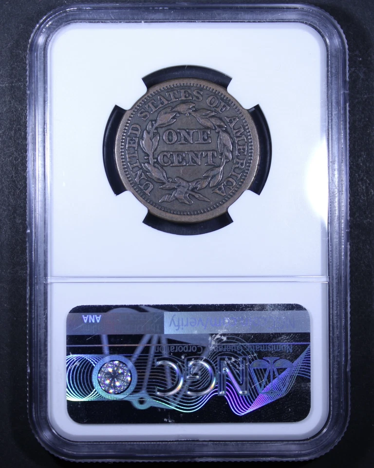 1844 Braided Hair Large Cent - 1c NGC VF35 BN - Image 2 of 4
