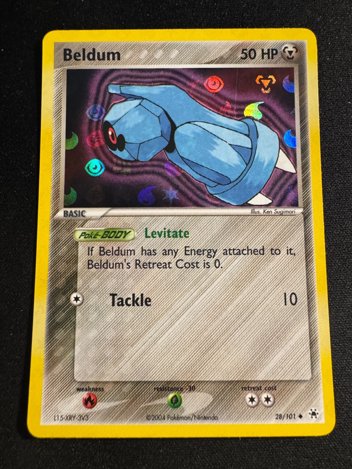 Pokemon Card - Beldum Hidden Legends 28/101 Uncommon Reverse Holo NM