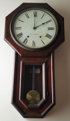 Antique Seth Thomas {Globe} (Railroad) Regulator Wall Clock 8-Day Time/Strike