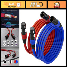 25ft XLR Cables 2-Pack, Gold-Plated Male to Female 3-Pin Microphone Cable, Color
