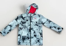 Under Armour Coldgear White Mountain Camo Jacket Size YL Great Condition