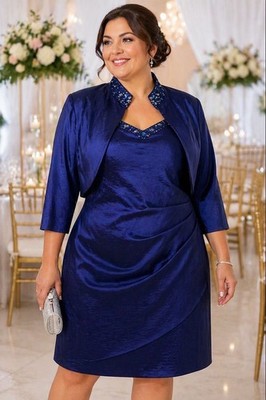 Ignite Evening Women Blue Formal Gown Mother Bride Dress Plus Sz 22 2PC Set NEW
