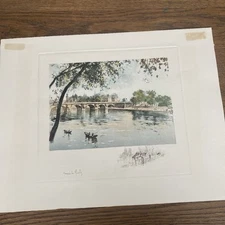 HENRI LE RICHE (FRENCH 1868-1944) SIGNED COLOR ENGRAVING Signed