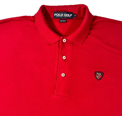 Ralph Lauren Golf Polo Shirt Mens Large Classic Short Sleeve Crest Shield Logo