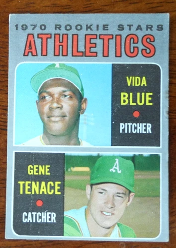 1970 TOPPS BASEBALL #21 OAKLAND ATHLETICS ROOKIE STARS VIDA BLUE VG U-6318