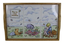 Winnie the Pooh Time for  a Little Something Wood & 6-Tiles Tray Selandia #6023
