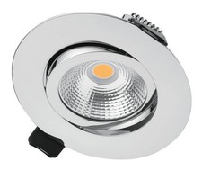 Downlight Silver Lux Ultra Slim Tilt 6.5w LED Chrome IP40 3000K 650lm Integral