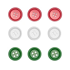 Christmas Buttons 100 pcs 1 Inch 25mm Resin Solid Color 4 Holes Sewing