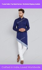 Mens Kurta Blue Cotton Mens Shirt Long Fashion Kurta Mens Kurta Handmade Shirt