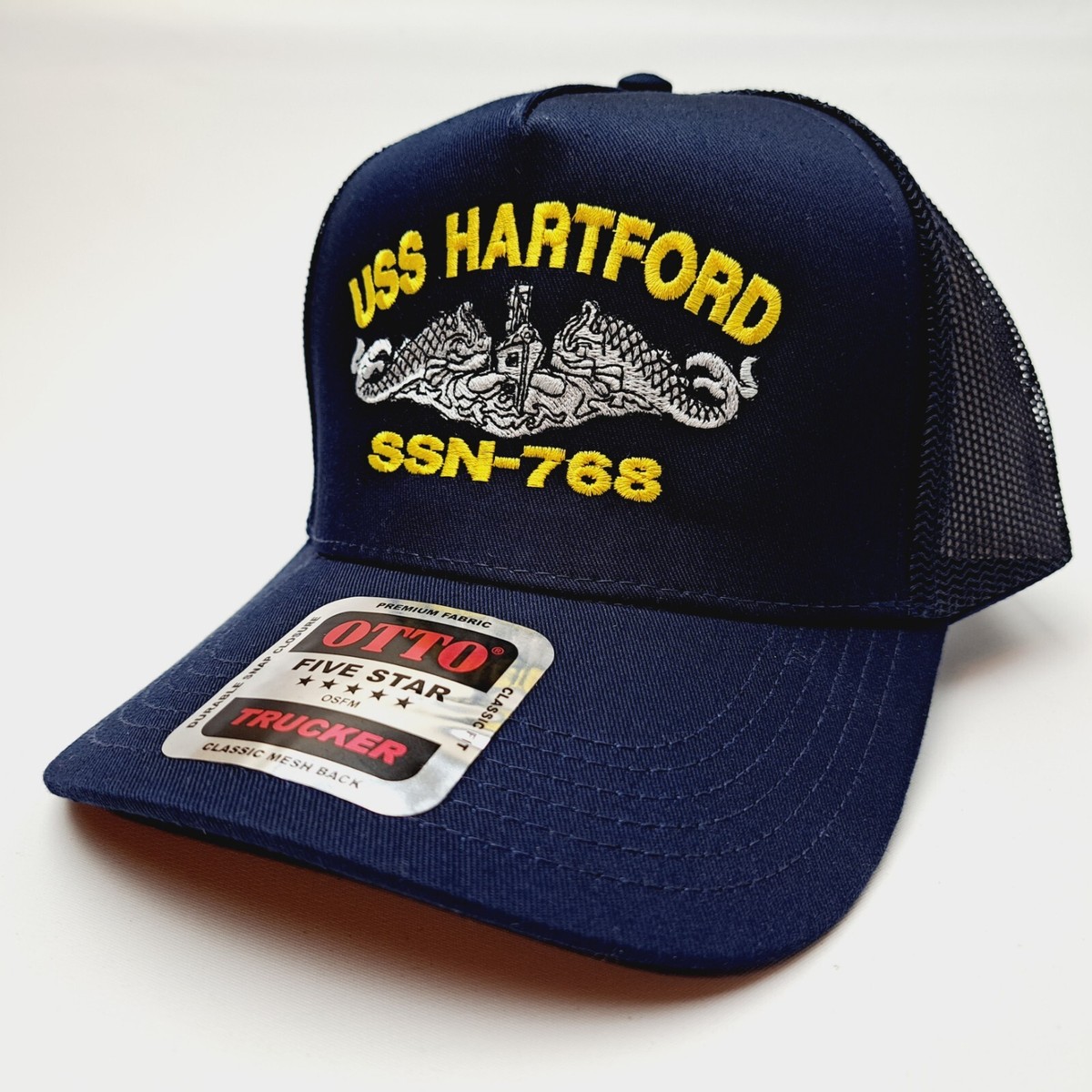 USS Hartford SSN-768 Mesh Snapback Cap Hat Navy Blue Boat