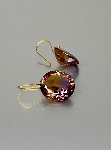 14k Pink Topaz Earrings 925 Sterling Silver Pink Oval Dangle Earrings For Her - 第 70/83 張圖片