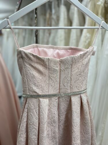 Brautkleid 32/34 XS/S Standesamt Abendkleid Rosa Glitzer Korsage Vorne kurz Neu - Bild 9 von 13