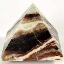 2.2" Red / Black Agate Pyramid Polished Chalcedony Crystal Quartz Mineral India