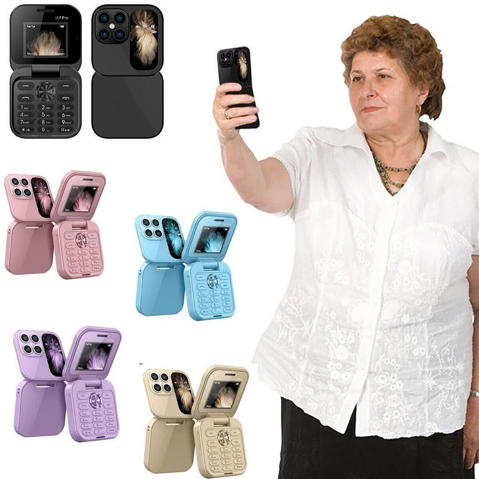 MINI TELEFONO CELLULARE FLIP I17 PRO TASTIERA GSM 1.77" DUAL SIM PIEGHEVOLE 2G - Immagine 2 di 4