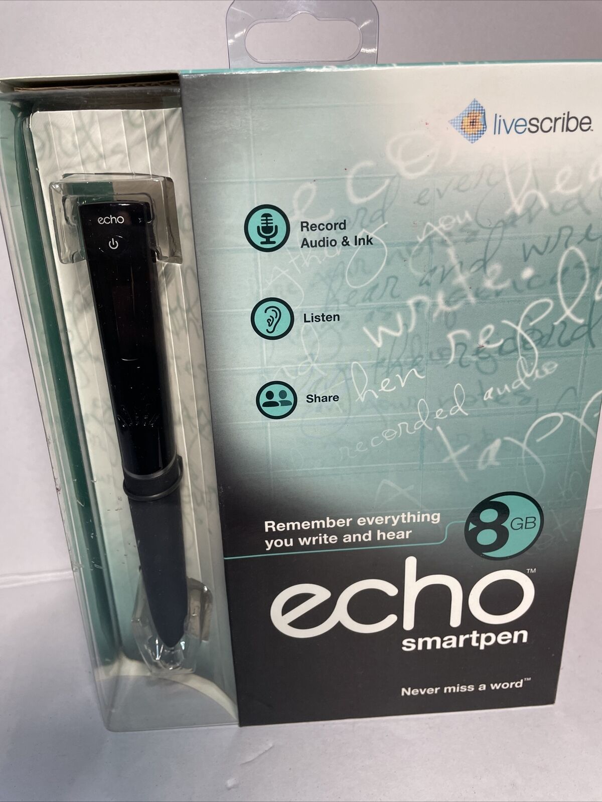 OPEN BOX Livescribe Echo Recording Smart Pen 8GB Mac & Windows Compatible Parts