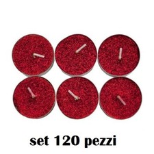 x Set 120 Pezzi Candele Rosse Glitter Tealight Lumini Decorazione Natale dfh