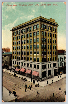 #ad #ad Vintage Postcard MI Kalamazoo National Bank Aerial View People Divided Back 7939 $2.27