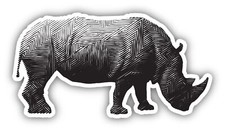 Polygonal Rhino Vinyl Sticker Decal