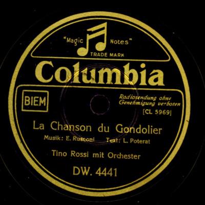 TINO ROSSI -Chanson-     La Chanson du Gondolier    78rpm Schellackplatte S2383
