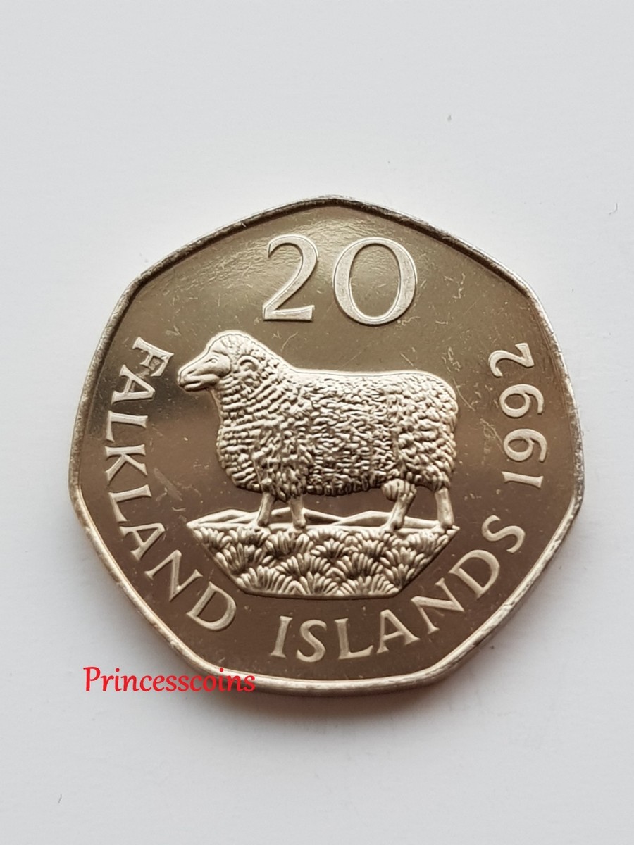 1992*UNC*FALKLAND ISLANDS ROMNEY MARSH SHEEP 20 PENCE 20P COIN