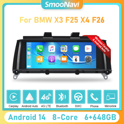 8.8'' Autoradio 64GB Carplay Car Stereo Radio GPS SAT Für BMW X3 F25 X4 F26 NBT