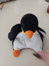TY BEANIE BABY WADDLE THE PENGUIN PVC PELLETS NO HEART TAG RETIRED 1995
