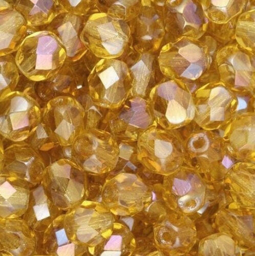 6mm Twilight Topaz Firepolish Czech Faceted Glass Beads (25) - Picture 1 of 1