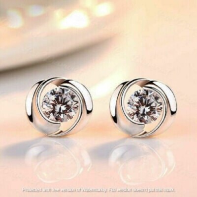 2Ct Lab Created Diamond Solitaire Stud Earrings Solid 14K White Gold Finish