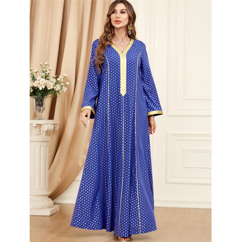 Muslim Floral Kaftan Islamic Women Maxi Dress Ramadan Dubai Caftan Moroccan Gown - Picture 193 of 216