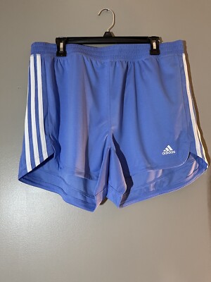 Adidas Women' Pacer Stripes Knit Shorts Blue Plus Size 1X
