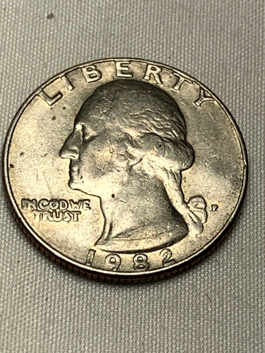 1982 P Quarter. Major Error! Mint Mark filled" IN GOD. WE TRUST " "P" - Picture 13 of 15