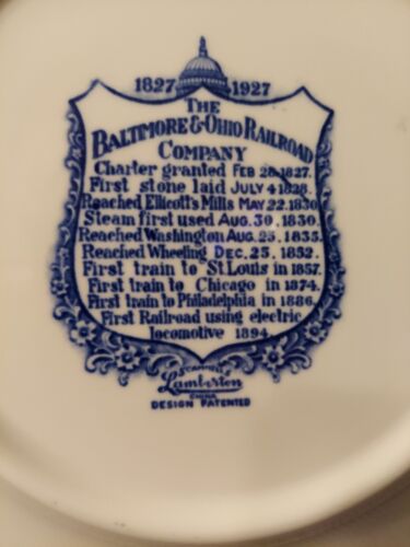 Scammell Lamberton Baltimore & Ohio Railroad Porzellan Teller Harpers Ferry - Bild 11 von 12