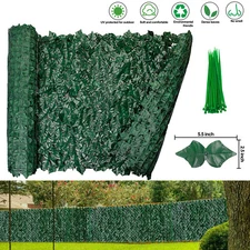 118"x39.4" Privacy Leaves Fence Screen Artificial Hedges Faux Ivy Cover Panel US
