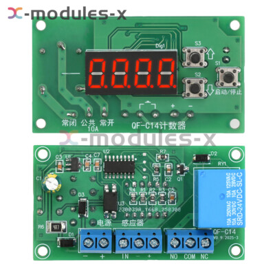 DC 12V 24V 4-digit Digital Counter Module Time Control Board With Relay ...