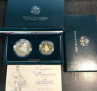 1995 Us Mint Civil War 2 Coin Proof Set Silver Dollar and Clad Half with Box Coa