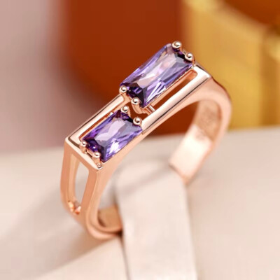 ms  modischer Ring 585 RG Rosegold 14k Amethyst farbener Zirkon RG-2344