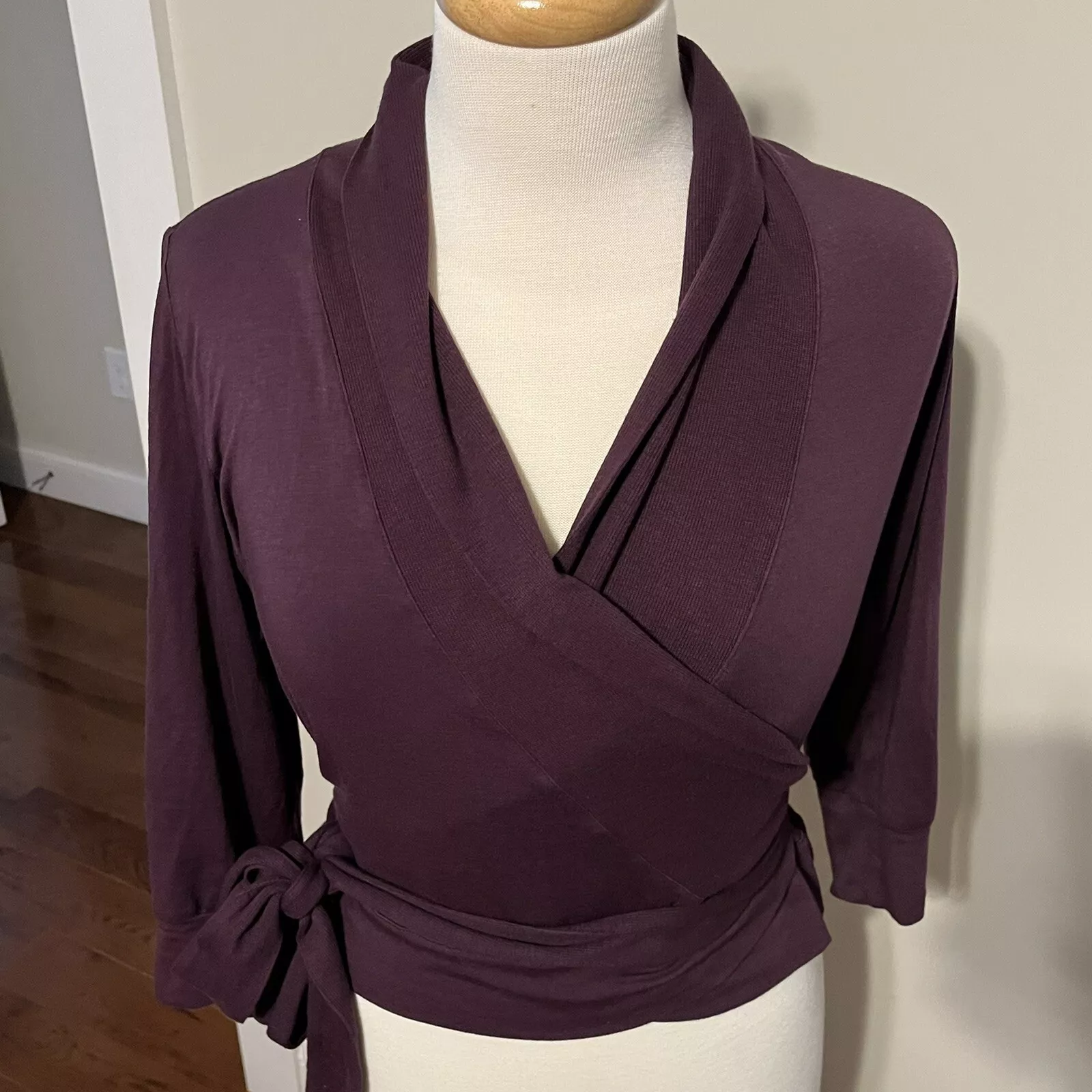 athleta wrap made in usa yoga shirt