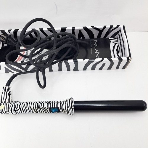 NuMe 25MM Curling Wand Tourmaline Ceramic Professional Styling Tool Zebra Black - Picture 11 of 11