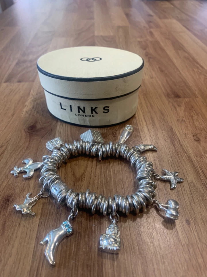 links of london braclet with 10 charms - Image 2 of 4