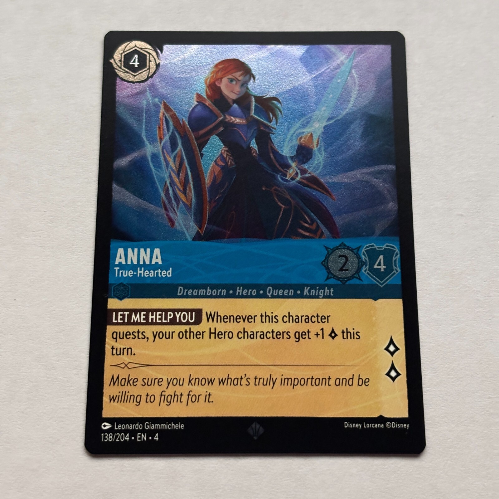 Anna 138/204 Disney Lorcana Ursula's Return Super Rare Cold Foil Card NM