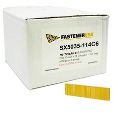 1-1/4" LEG x 7/32" CROWN 18GA GALV SX5035 STAPLES 30,000ct | SX5035-114C6